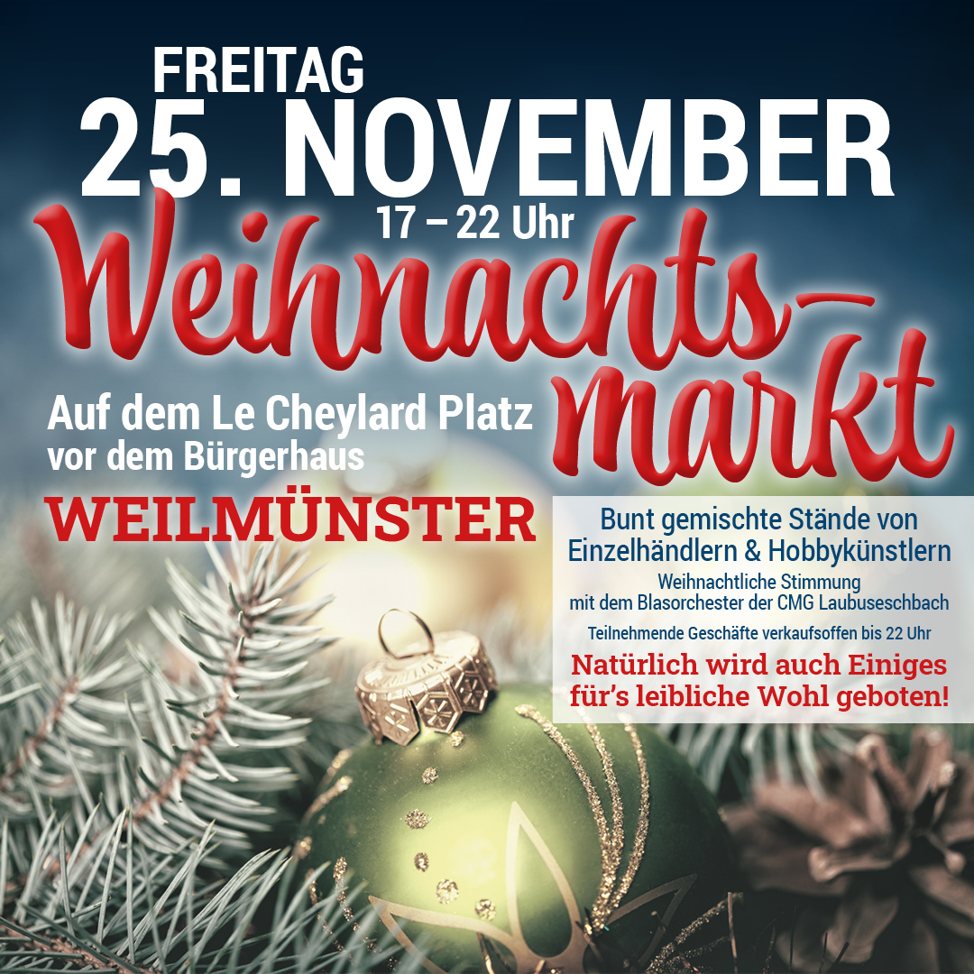 GmWLM Weihnachtsmarkt in Weilmünster am 25. November