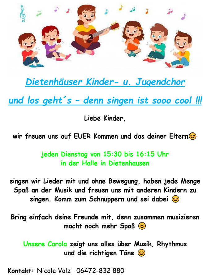 Dietenhausen Liederkranz Einladung Kinderchor allgem