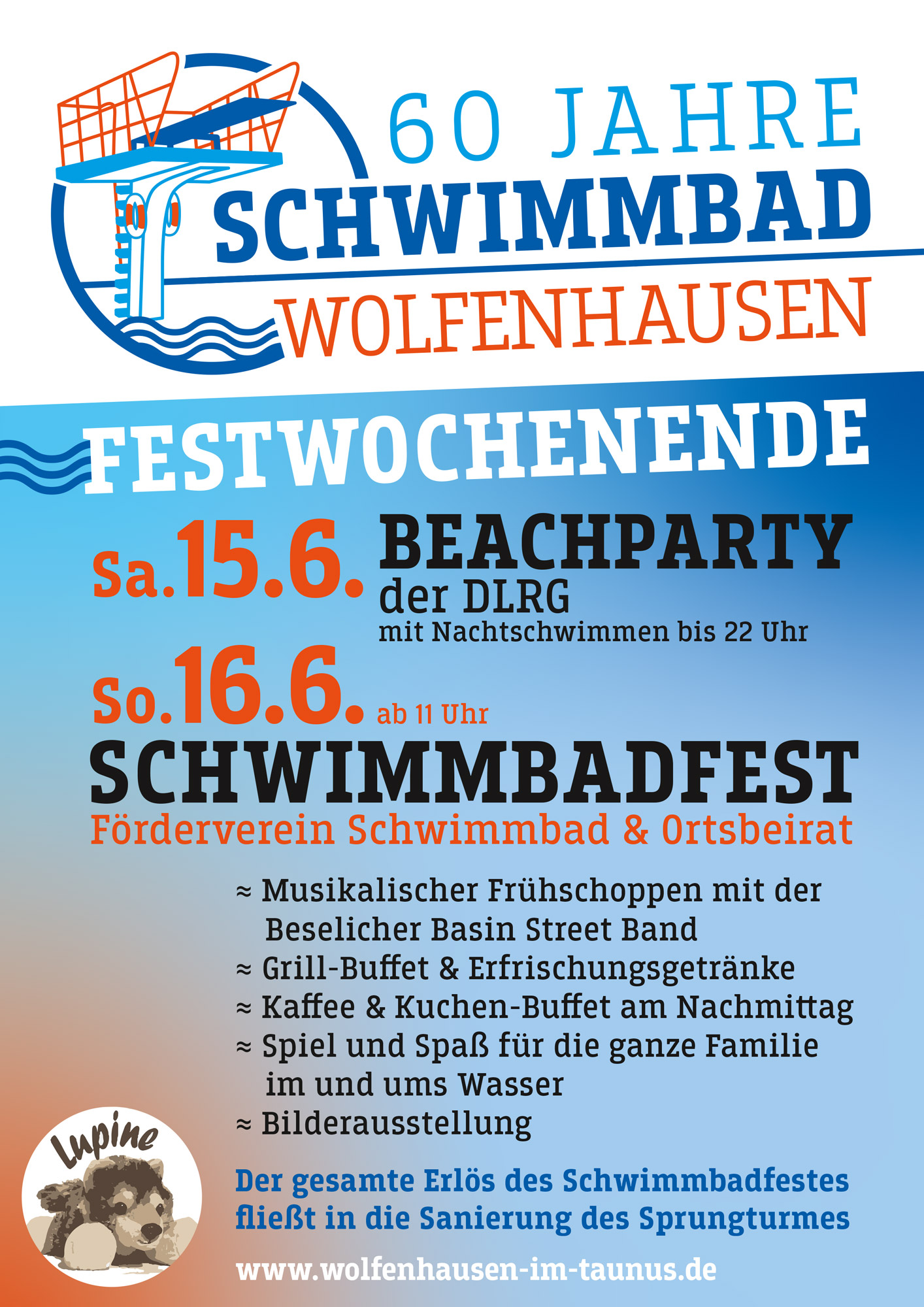60Jahre Schwimmbad Wolfenhausen – Jubiläum Plakat