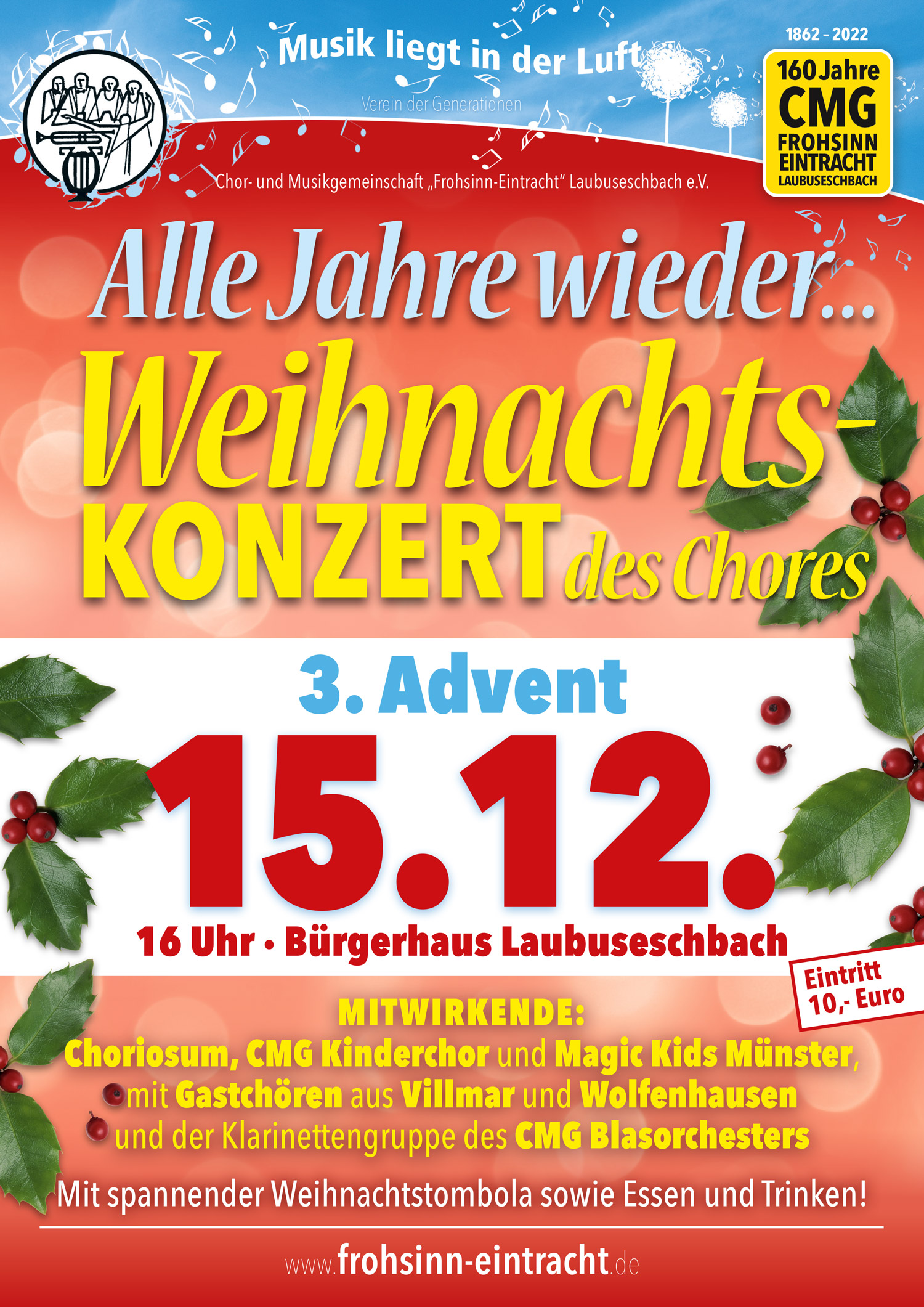 Plakat des CMG Laubuseschbach Adventkonzert am 15.12.2024