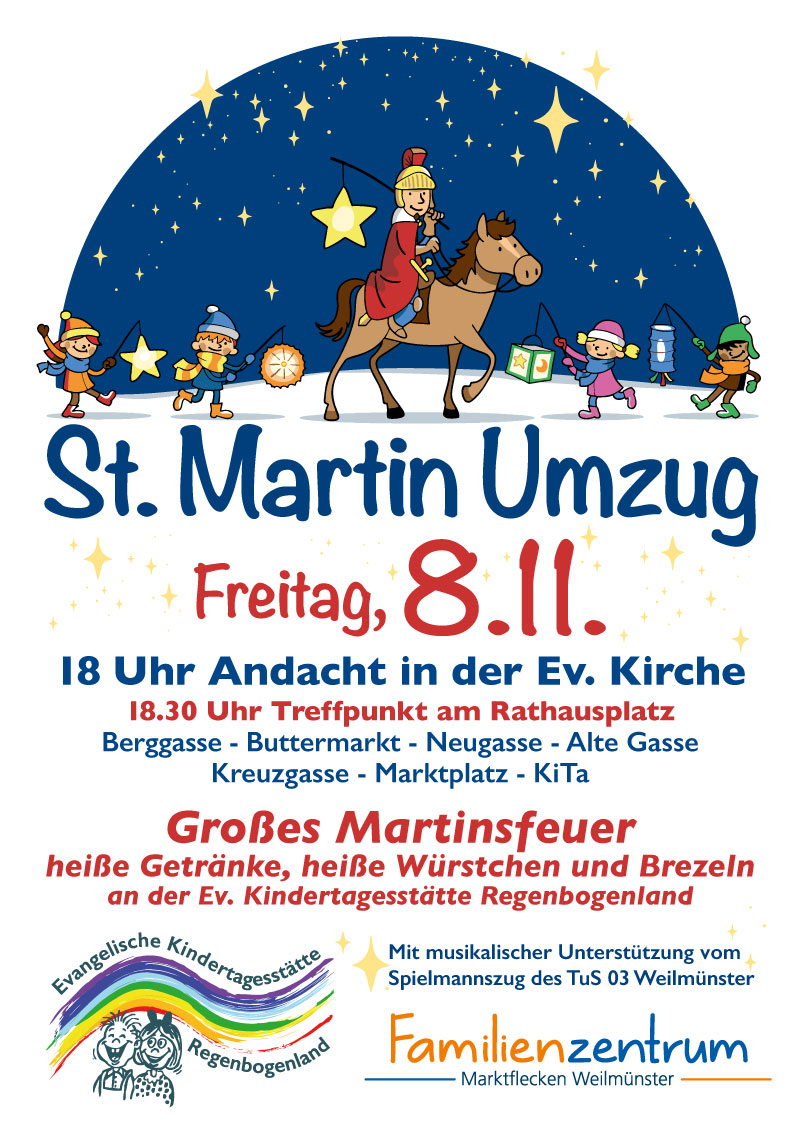 KiTa Regenbogenland Sankt Martins Umzug Plakat für den 8. November