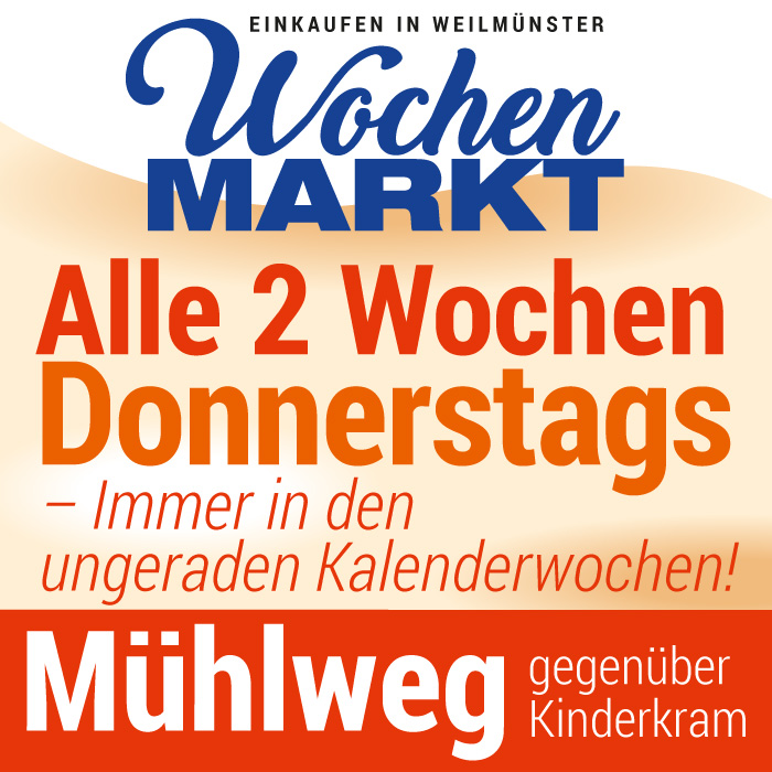 Wochenmarkt Info neuer Standort im Mühlweg - Karte